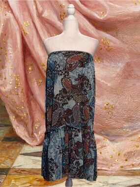 Euro Paisley Tiered Maxi Skirt